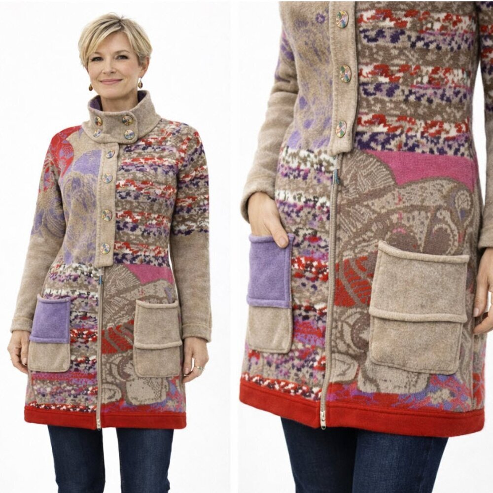 Kooi Knitwear Knit Jacket Wool colorful